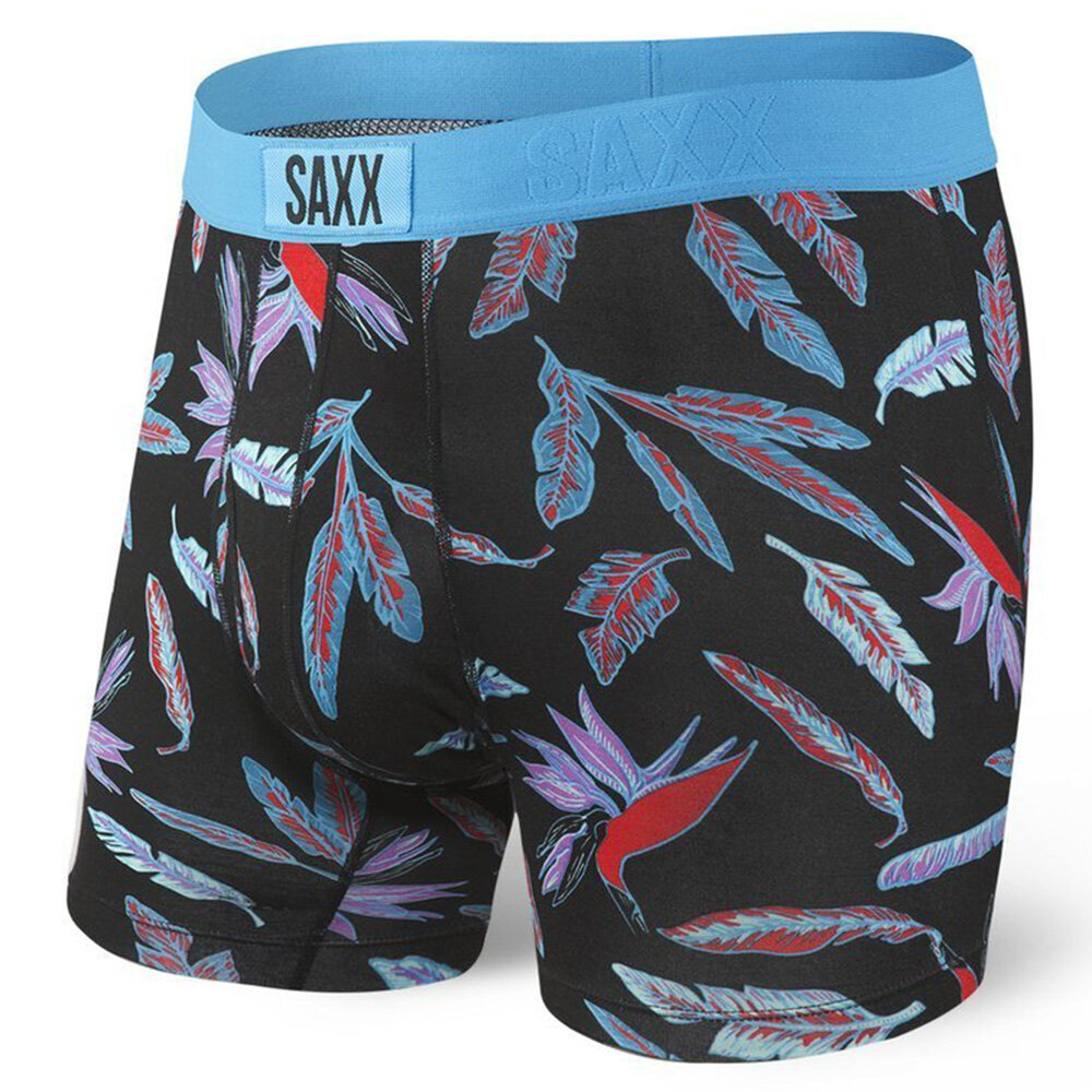 Bokseršorti vīriešiem, Saxx Ultra Boxer Brief Fly, Melns - Birds Of Paradise 63191-386 cena un informācija | Vīriešu apakšbikses | 220.lv