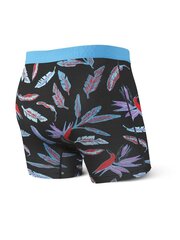 Bokseršorti vīriešiem, Saxx Ultra Boxer Brief Fly, Melns - Birds Of Paradise 63191-386 cena un informācija | Vīriešu apakšbikses | 220.lv