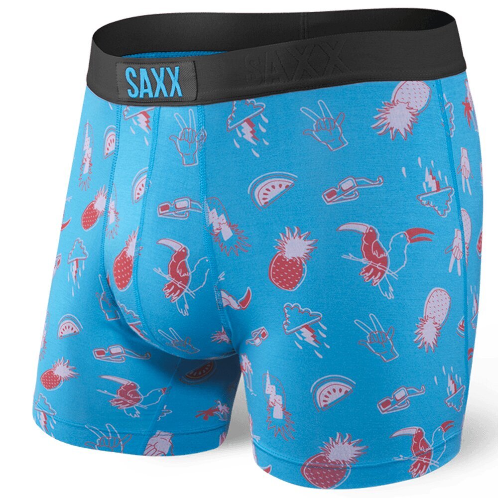 Bokseršorti vīriešiem, Saxx Vibe Boxer Brief, Zils - Escape 63775-600 cena un informācija | Vīriešu apakšbikses | 220.lv