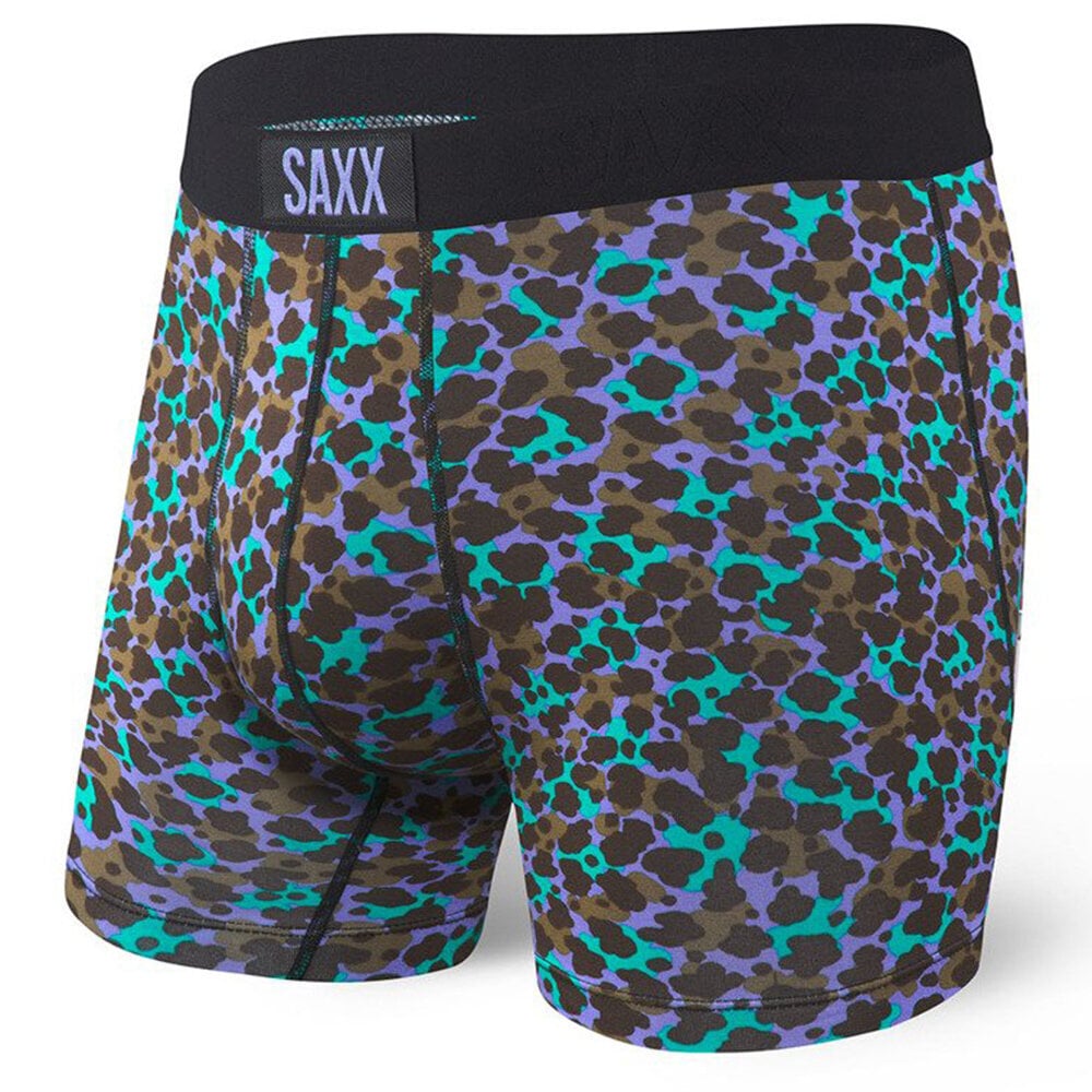 Bokseršorti vīriešiem, Saxx Vibe Boxer Brief, Zils - Animal camo 63818-600 cena un informācija | Vīriešu apakšbikses | 220.lv