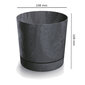 Puķu pods apaļš antracīta plastmasas Beton Effect cache pods 10,9 cm cena un informācija | Puķu podi | 220.lv