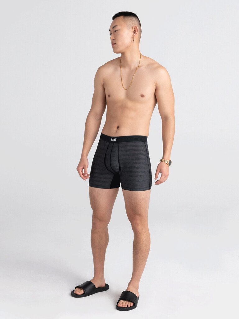 Bokseršorti vīriešiem, Saxx Droptemp Cool Mesh Boxer Brief Fly, Melns - Heather 64705-600 цена и информация | Vīriešu apakšbikses | 220.lv