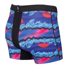 Bokseršorti vīriešiem, Saxx Hot Shot Boxer Brief Fly, Zils - Iceberg Stripe 64709-386 cena un informācija | Vīriešu apakšbikses | 220.lv