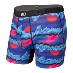 Bokseršorti vīriešiem, Saxx Hot Shot Boxer Brief Fly, Zils - Iceberg Stripe 64709-386 cena un informācija | Vīriešu apakšbikses | 220.lv