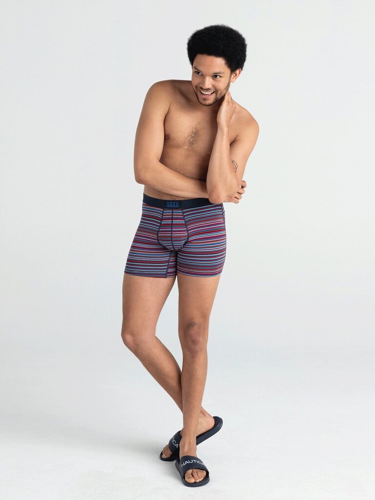 Bokseršorti vīriešiem, Saxx Vibe Boxer Brief, Zils - Vibrant Stripe 65118-600 cena un informācija | Vīriešu apakšbikses | 220.lv