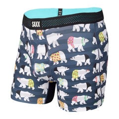 Bokseršorti vīriešiem, Saxx Hot Shot Boxer Brief Fly, Tumši zils - Polarbear Resortwear 65121-600 cena un informācija | Vīriešu apakšbikses | 220.lv