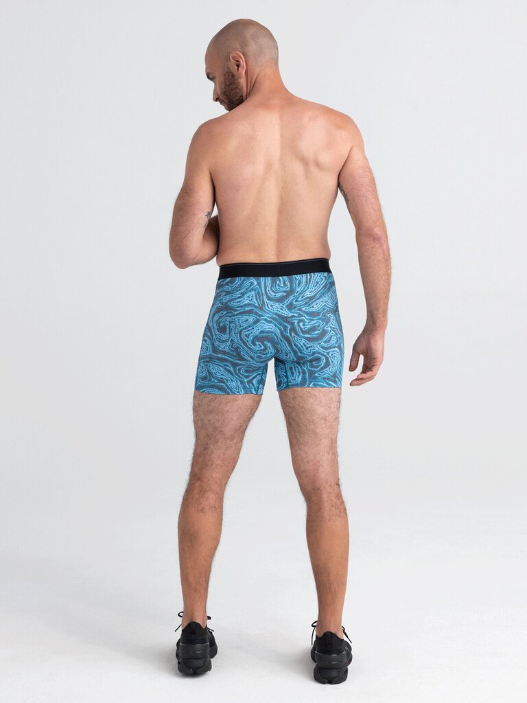 Bokseršorti vīriešiem, Saxx Quest Boxer Brief Fly, Malibu - Ripple Effect 65186-600 цена и информация | Vīriešu apakšbikses | 220.lv