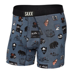 Bokseršorti vīriešiem, Saxx Vibe Super Soft Boxer Brief, Pelēks -Wild Spirit Twilight 65314-599 cena un informācija | Vīriešu apakšbikses | 220.lv