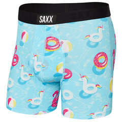 Bokseršorti vīriešiem, Saxx Vibe Super Soft Boxer Brief, Zils - Pool Party 66760-600 cena un informācija | Vīriešu apakšbikses | 220.lv