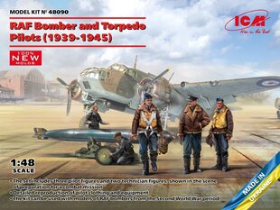 Līmējošais modelis ICM 48090 RAF Bomber and Torpedo Pilots (1939-1945) 1/48 cena un informācija | Līmējamie modeļi | 220.lv