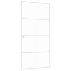 vidaXL iekšdurvis, 93x201,5 cm, baltas, rūdīts stikls un alumīnijs цена и информация | Межкомнатные двери | 220.lv
