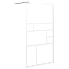 vidaXL dušas siena ar plauktu, balta, 100x195cm, ESG stikls, alumīnijs cena un informācija | Dušas durvis, dušas sienas | 220.lv