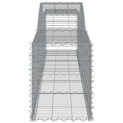 vidaXL arkveida gabiona grozi, 4 gb., 400x50x60/80cm, cinkota dzelzs cena un informācija | Žogi un piederumi | 220.lv