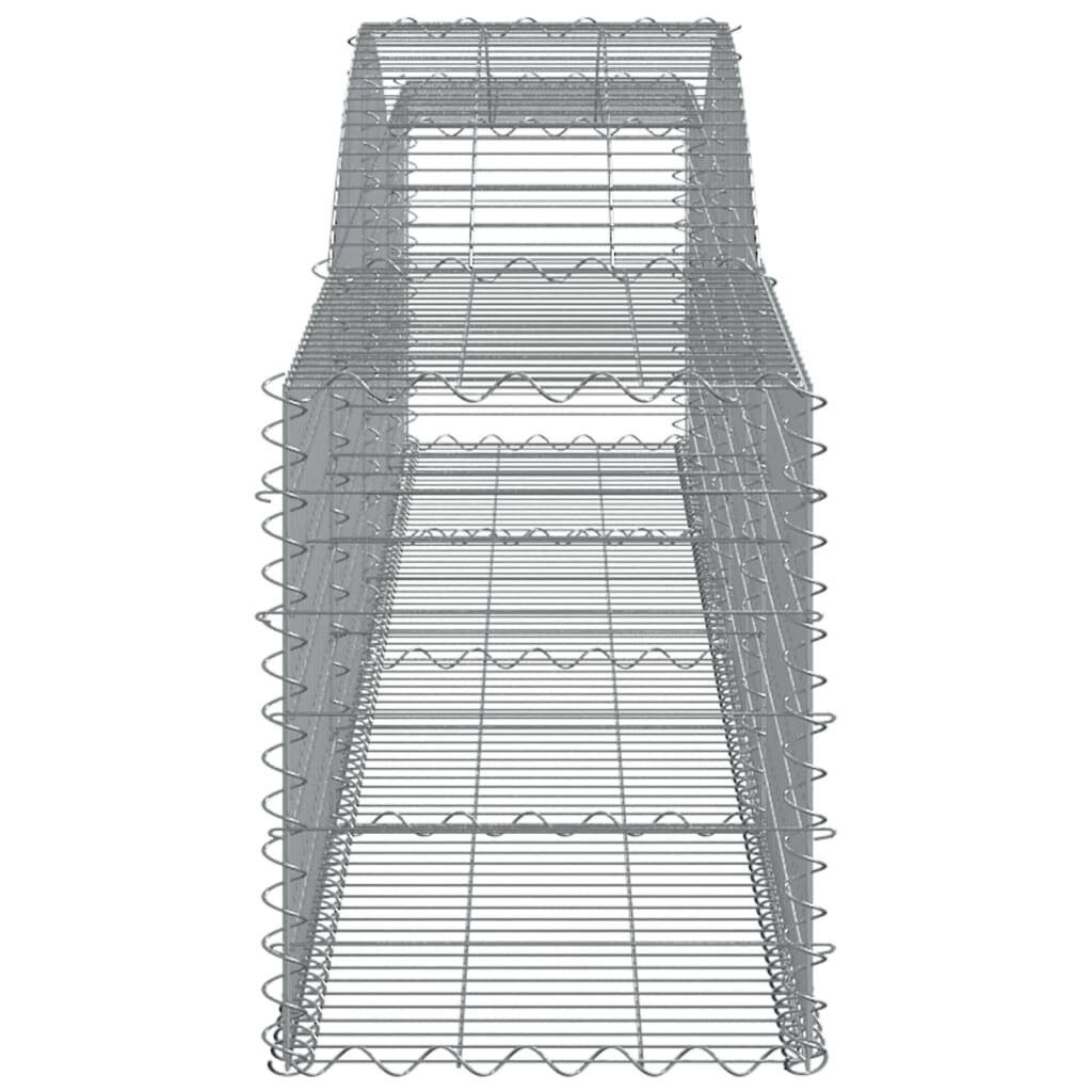 vidaXL arkveida gabiona grozi, 4 gb., 400x50x60/80cm, cinkota dzelzs cena un informācija | Žogi un piederumi | 220.lv