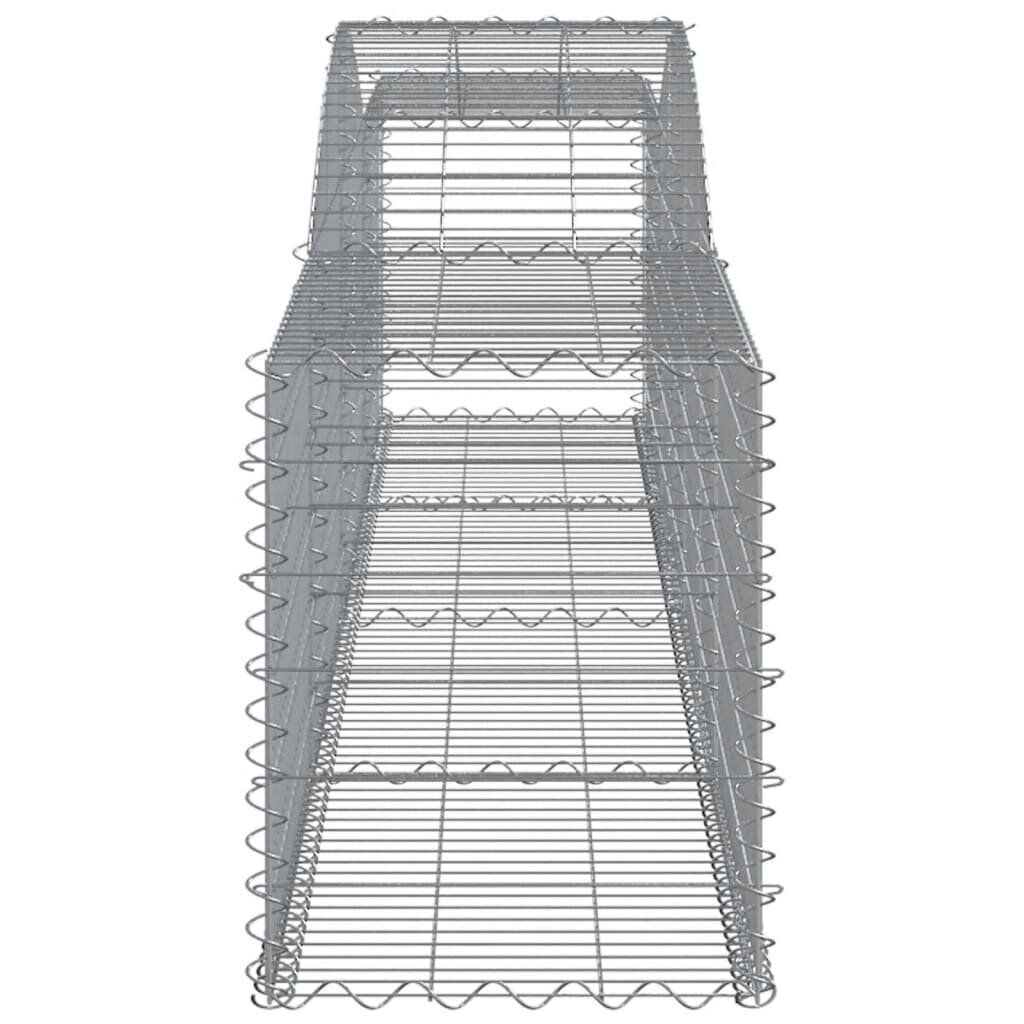 vidaXL arkveida gabiona grozi, 5 gb., 400x50x60/80cm, cinkota dzelzs cena un informācija | Žogi un piederumi | 220.lv