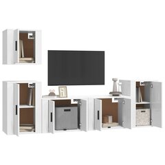 vidaXL 5-daļīgs TV skapīšu komplekts, spīdīgi balts, inženierijas koks cena un informācija | TV galdiņi | 220.lv