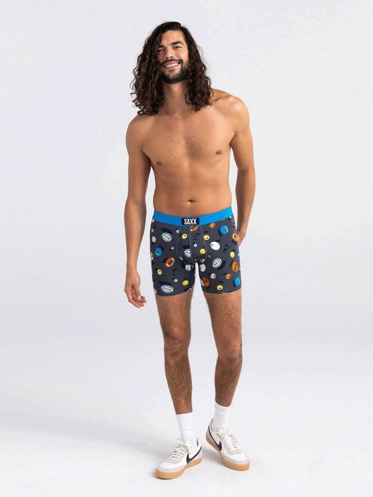 Bokseršorti vīriešiem, Saxx Vibe Super Soft Boxer Brief, Melns - Balls To The Walls 67166-601 cena un informācija | Vīriešu apakšbikses | 220.lv