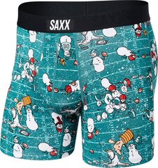 Bokseršorti vīriešiem, Saxx Vibe Super Soft Boxer Brief, Zaļš - Grid iron snowman 67258-601 cena un informācija | Vīriešu apakšbikses | 220.lv