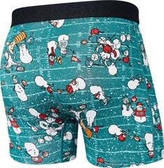 Bokseršorti vīriešiem, Saxx Vibe Super Soft Boxer Brief, Zaļš - Grid iron snowman 67258-601 cena un informācija | Vīriešu apakšbikses | 220.lv