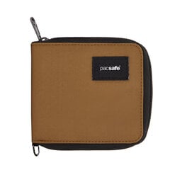 Pret-zādzību maks Pacsafe RFIDsafe bifold zip, poliesters, Brūns 67323-UNIW цена и информация | Женские кошельки, держатели для карточек | 220.lv