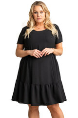 Платье AGNIESZKA с рюшами, черное цена и информация | Платья | 220.lv