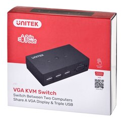 Unitek KVM Switch 2-IN 1-OUT цена и информация | Коммутаторы (Switch) | 220.lv