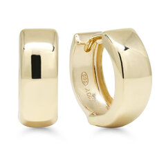 Золотые серьги-кольца с алмазной гранью 14x5mm цена и информация | Серьги | 220.lv