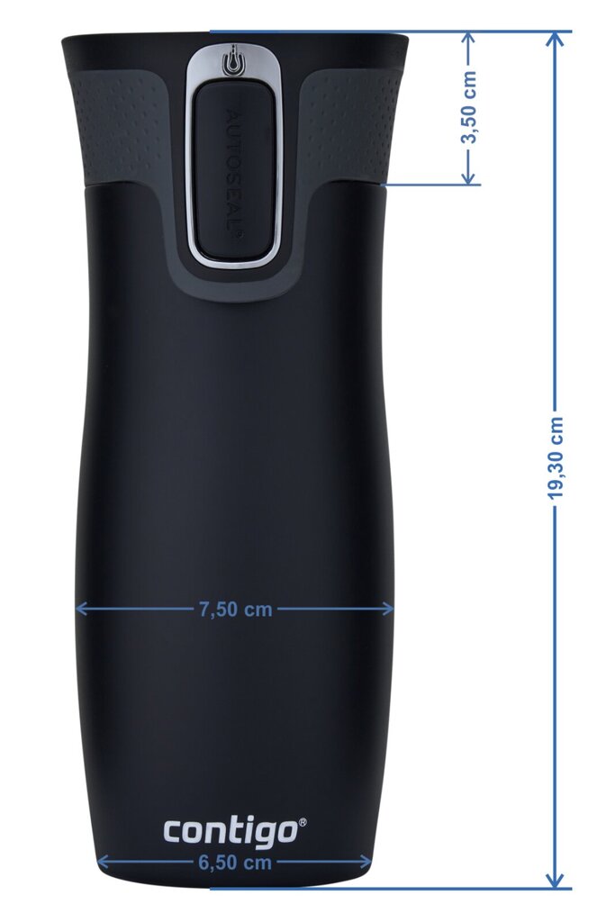 Pudele Contigo, 470 ml, sudraba krāsā cena un informācija | Ūdens pudeles | 220.lv