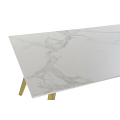Обеденный стол DKD Home Decor Керамика Позолоченный Металл Белый (160 x 90 x 76 cm) цена и информация | Кухонные и обеденные столы | 220.lv