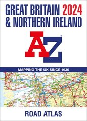 Great Britain & Northern Ireland A-Z Road Atlas 2024 (A3 Paperback) cena un informācija | Ceļojumu apraksti, ceļveži | 220.lv