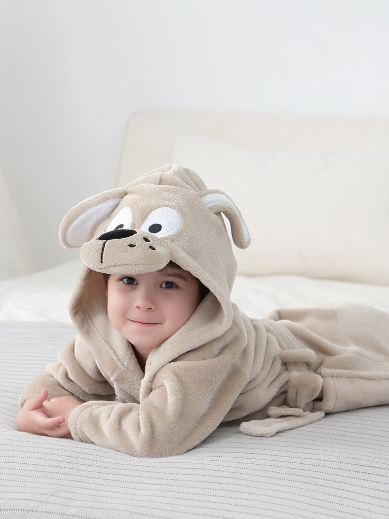 SPIIN Bērnu peldmēteļi ar kapuci A603 Suns Bēšs cena un informācija | Zēnu pidžamas, halāti | 220.lv