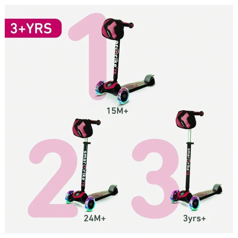 Trīsriteņu skrejritenis Smart T-Scooter T5, rozā цена и информация | Skrejriteņi | 220.lv