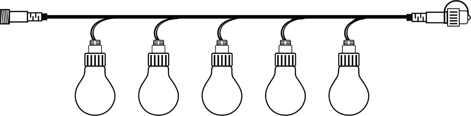 Lampiņu virtene melna 1,6W 500cm Partylight, 10x6 led cena un informācija | Āra apgaismojums | 220.lv