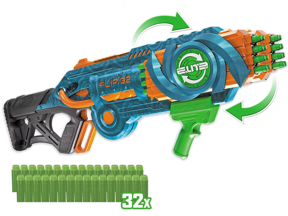 Nerf Elite 2.0 FLIP-32 liela rotaļu pistole cena un informācija | Rotaļlietas zēniem | 220.lv