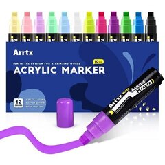 Акриловые маркеры ARRTX, 12 цвета цена и информация | Принадлежности для рисования, лепки | 220.lv