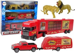 Rotaļlietu cirka dzīvnieku transportēšanas kravas automašīna ar auto cena un informācija | Rotaļlietas zēniem | 220.lv