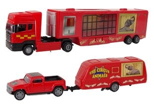 Игрушечный цирковой грузовик для перевозки животных с машиной цена и информация | Игрушки для мальчиков | 220.lv