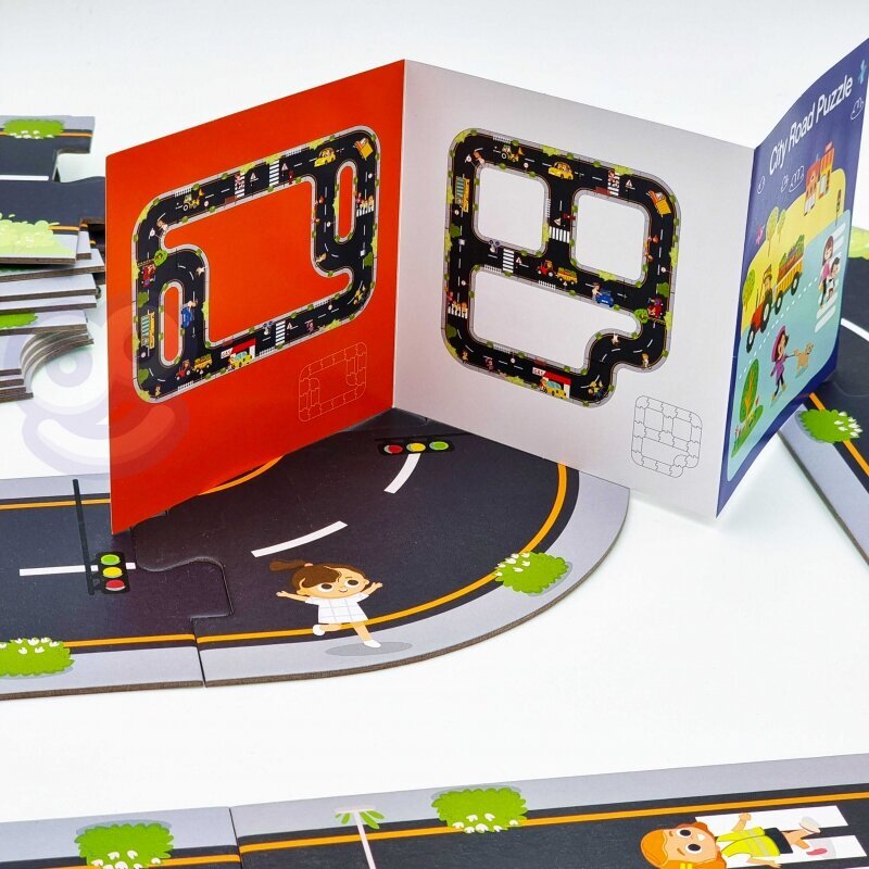 Autoceļa puzle ar 3 automašīnām, Tooky Toy cena un informācija | Rotaļlietas zēniem | 220.lv