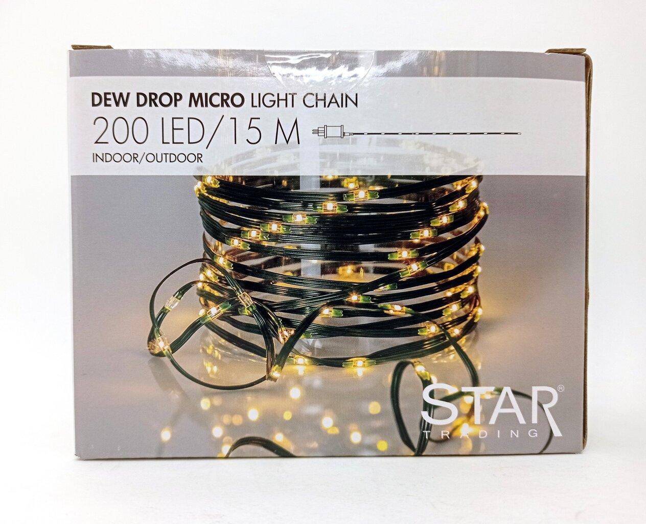 200 LED lampiņu virtene viekrāsaina 1500cm 3,3W Dew Drop Micro cena un informācija | Ziemassvētku lampiņas, LED virtenes | 220.lv
