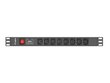 LANBERG POWER STRIP PDU RACK (1U, 16A, 8X IEC C13) цена и информация | Piederumi korpusiem | 220.lv