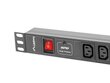 LANBERG POWER STRIP PDU RACK (1U, 16A, 8X IEC C13) цена и информация | Piederumi korpusiem | 220.lv