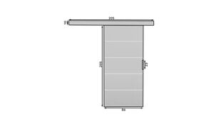 Раздвижные двери для ниш ADRK Furniture Biella 86, серый цена и информация | Шкафы | 220.lv