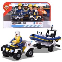 DICKIE Fireman Sam Police Quad Boat Action Figure Trailer цена и информация | Игрушки для мальчиков | 220.lv