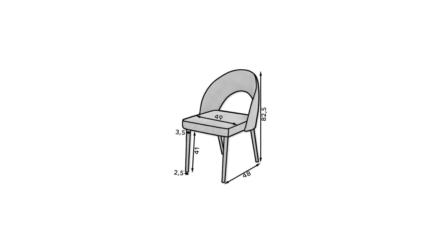 Krēsls ADRK Furniture 82 Rodos, pelēks cena un informācija | Virtuves un ēdamistabas krēsli | 220.lv