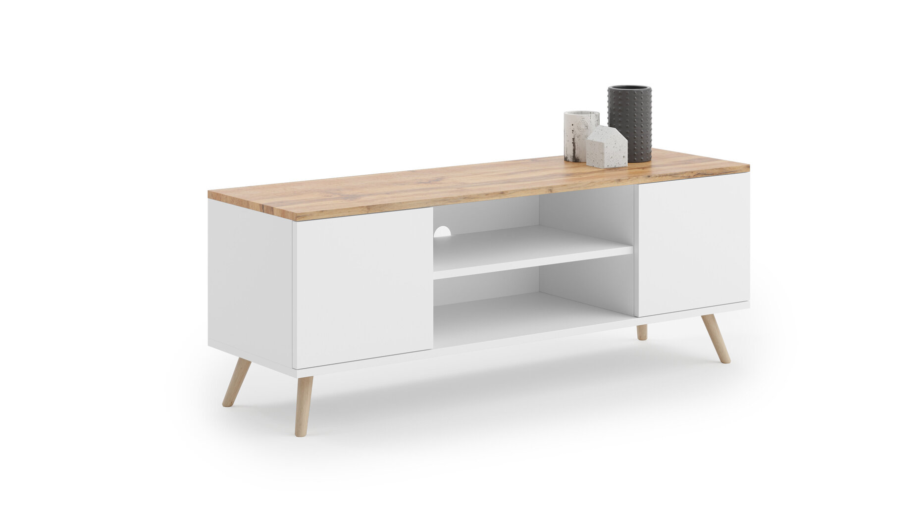 TV galdiņš ADRK Furniture Petra, balts цена и информация | TV galdiņi | 220.lv