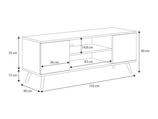 TV galdiņš ADRK Furniture Petra, balts цена и информация | Тумбы под телевизор | 220.lv