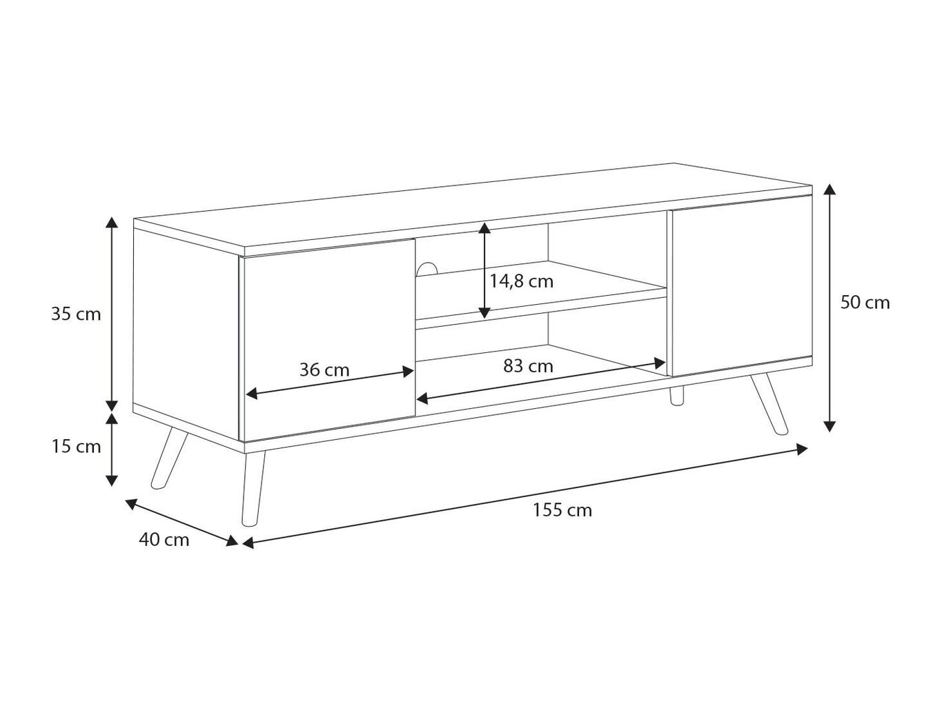 TV galdiņš ADRK Furniture Petra, balts цена и информация | TV galdiņi | 220.lv