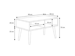 Kafijas galdiņš ADRK Furniture Sana, balts cena un informācija | Žurnālgaldiņi | 220.lv