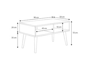 Kafijas galdiņš ADRK Furniture Sana, balts cena un informācija | Žurnālgaldiņi | 220.lv