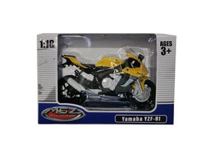 Мотоцикл МСЗ Yamaha YZF-R1, 1:18, желтый цена и информация | Игрушки для мальчиков | 220.lv